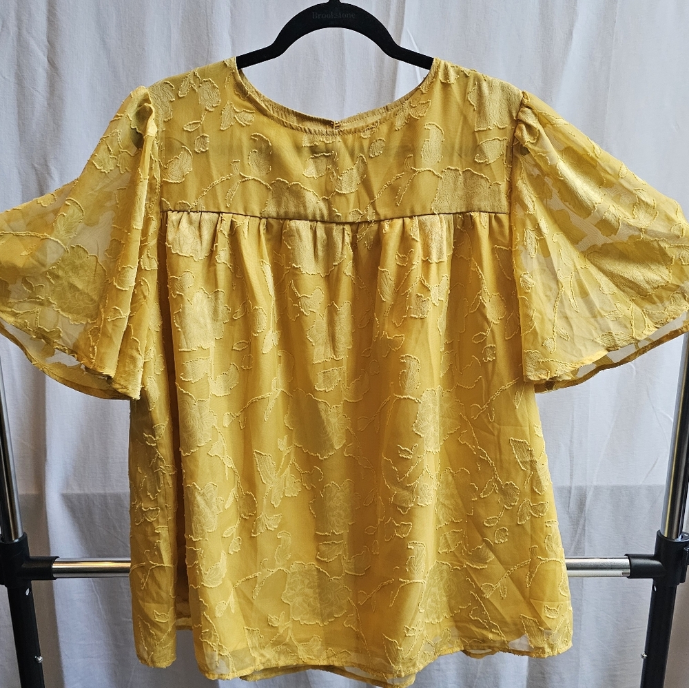 Gold Yellow Floral Women's Top